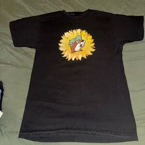 Black bucees T-Shirt with Sunflower Design